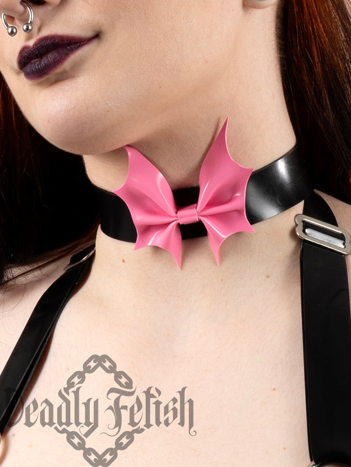 Deadly Fetish Latex: Basic Bat Bow Choker