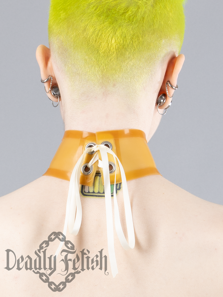 Deadly Fetish Latex: Vault Collar #08 with Lacing