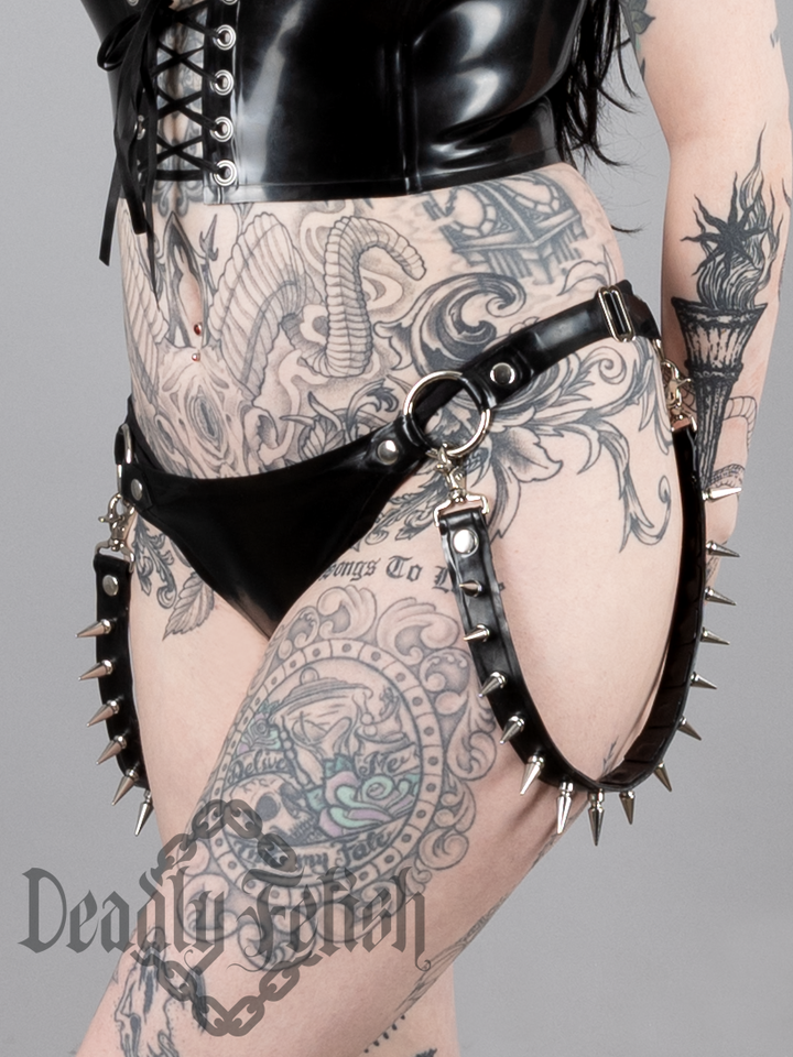 Deadly Fetish Latex: Harness Addition #15 Bondage Strap with Spikes