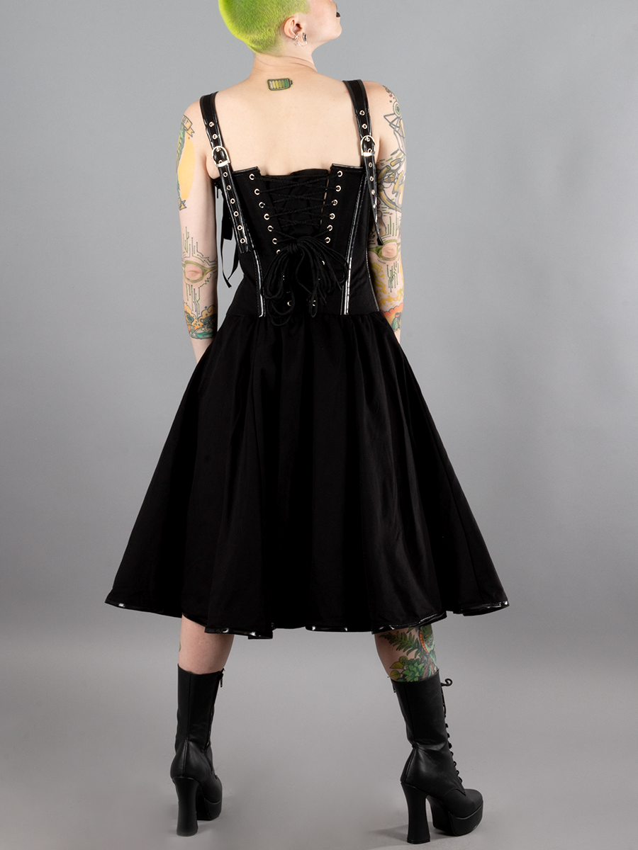 mistress corset dress Black Ruched Mesh Corset Dress