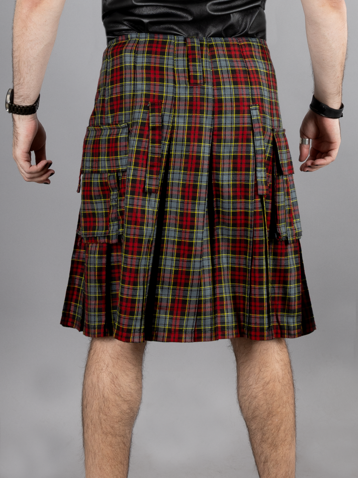Red and Grey Plaid Kilt