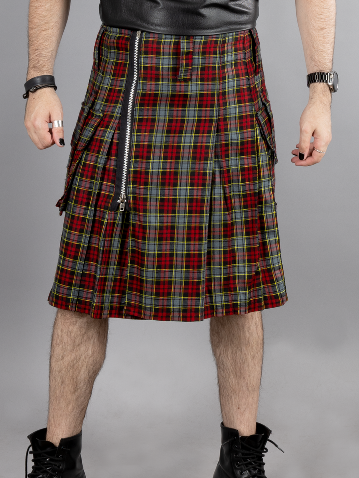 Red and Grey Plaid Kilt
