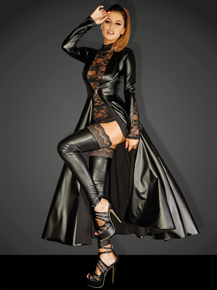 Matte Wetlook Gown Coat