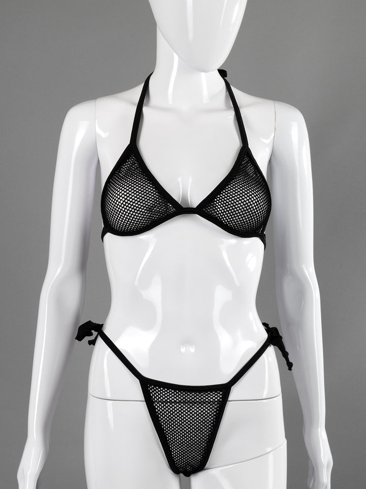 Fishnet String Bikini Set