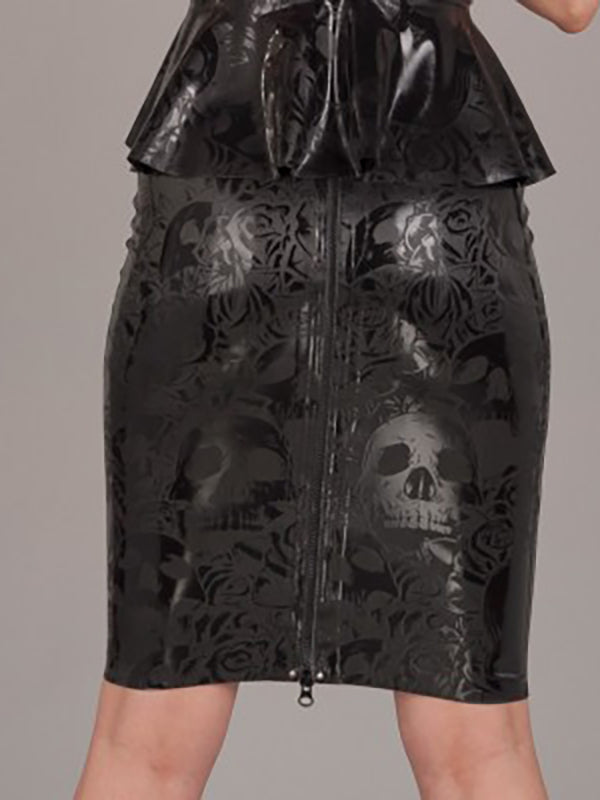 Textured Latex Skull Skirt