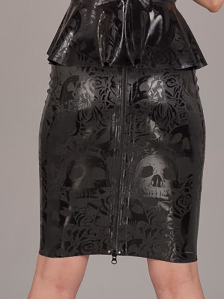 Textured Latex Skull Skirt