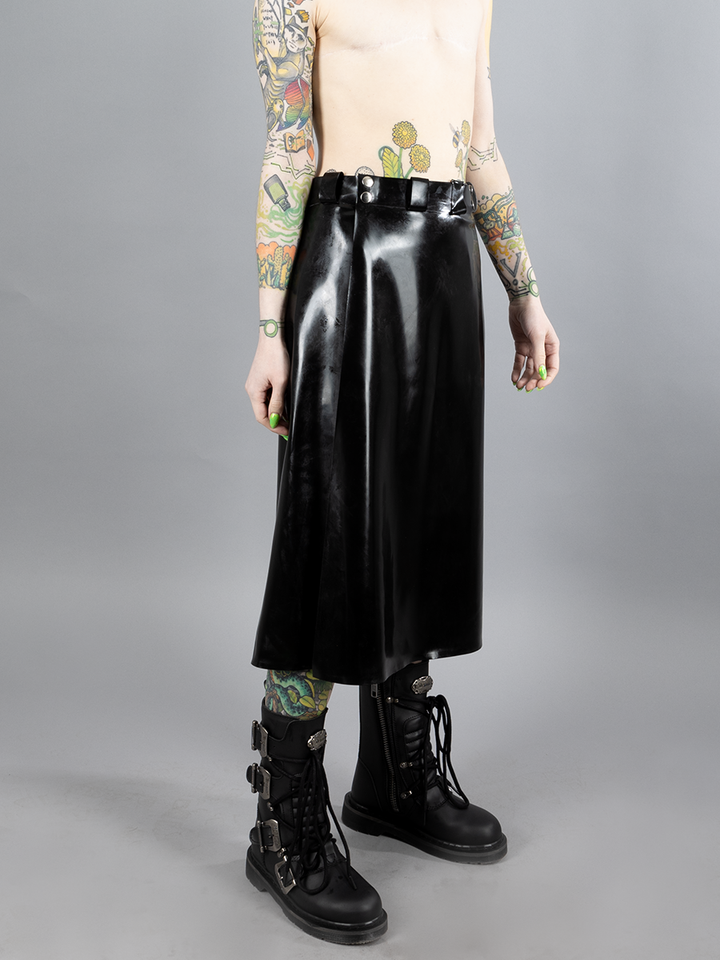 Black Latex Kilt