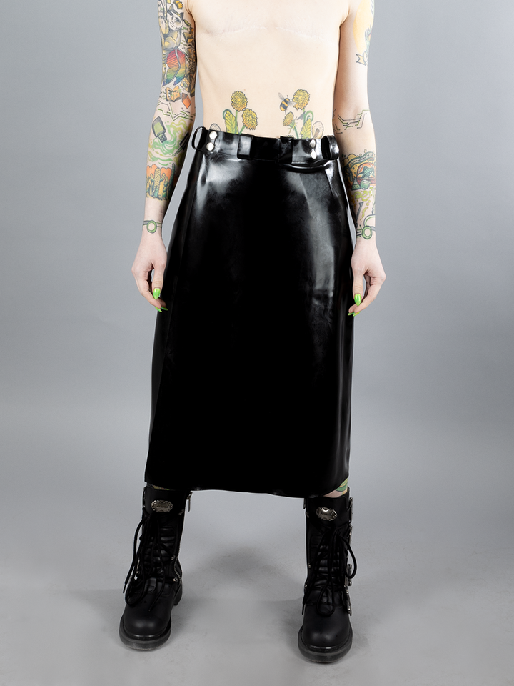 Black Latex Kilt