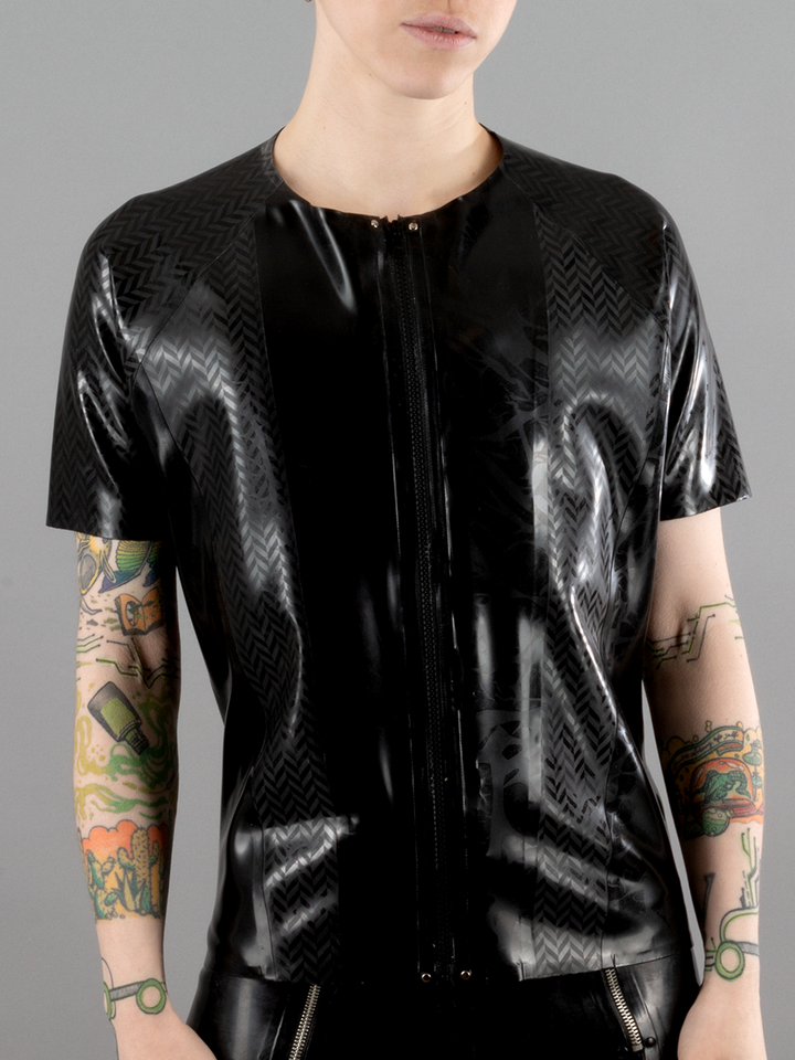 Textured Herringbone Latex Shirt
