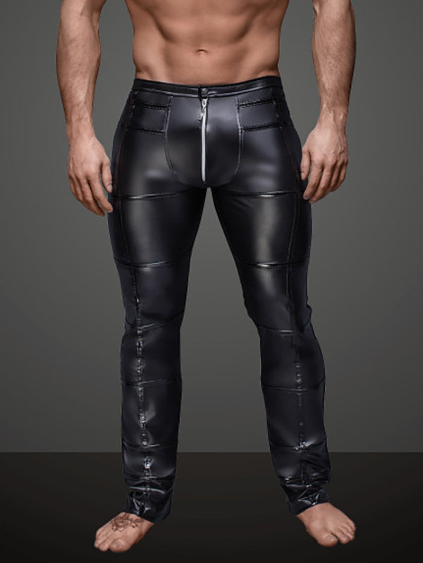 Matte Wetlook Pants with PVC Accents