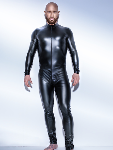 Matte Wetlook Catsuit with 2-Way Zipper