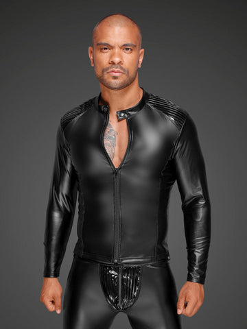 Matte Wetlook Jacket with PVC Details