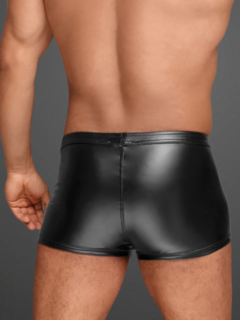 Matte Wetlook Boxers With PVC Pleats