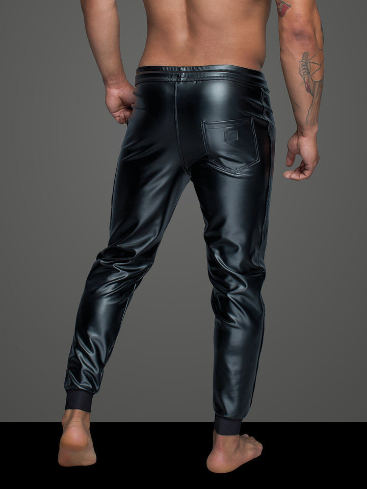 Matte Wetlook Joggers with Drawstring Waist