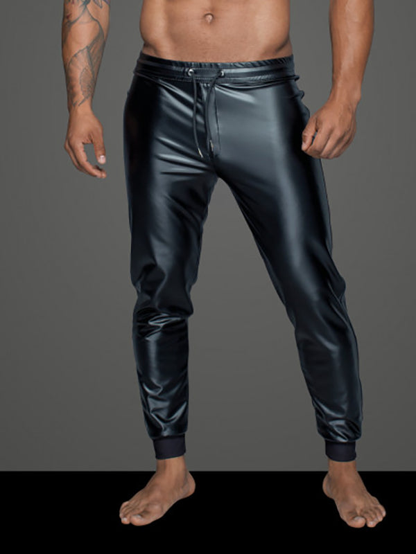 Matte Wetlook Joggers with Drawstring Waist