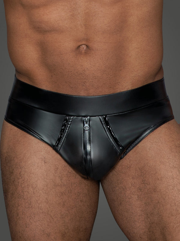 Matte Wetlook Zip Brief