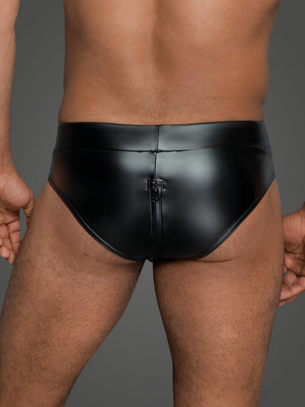 Matte Wetlook Zip Brief