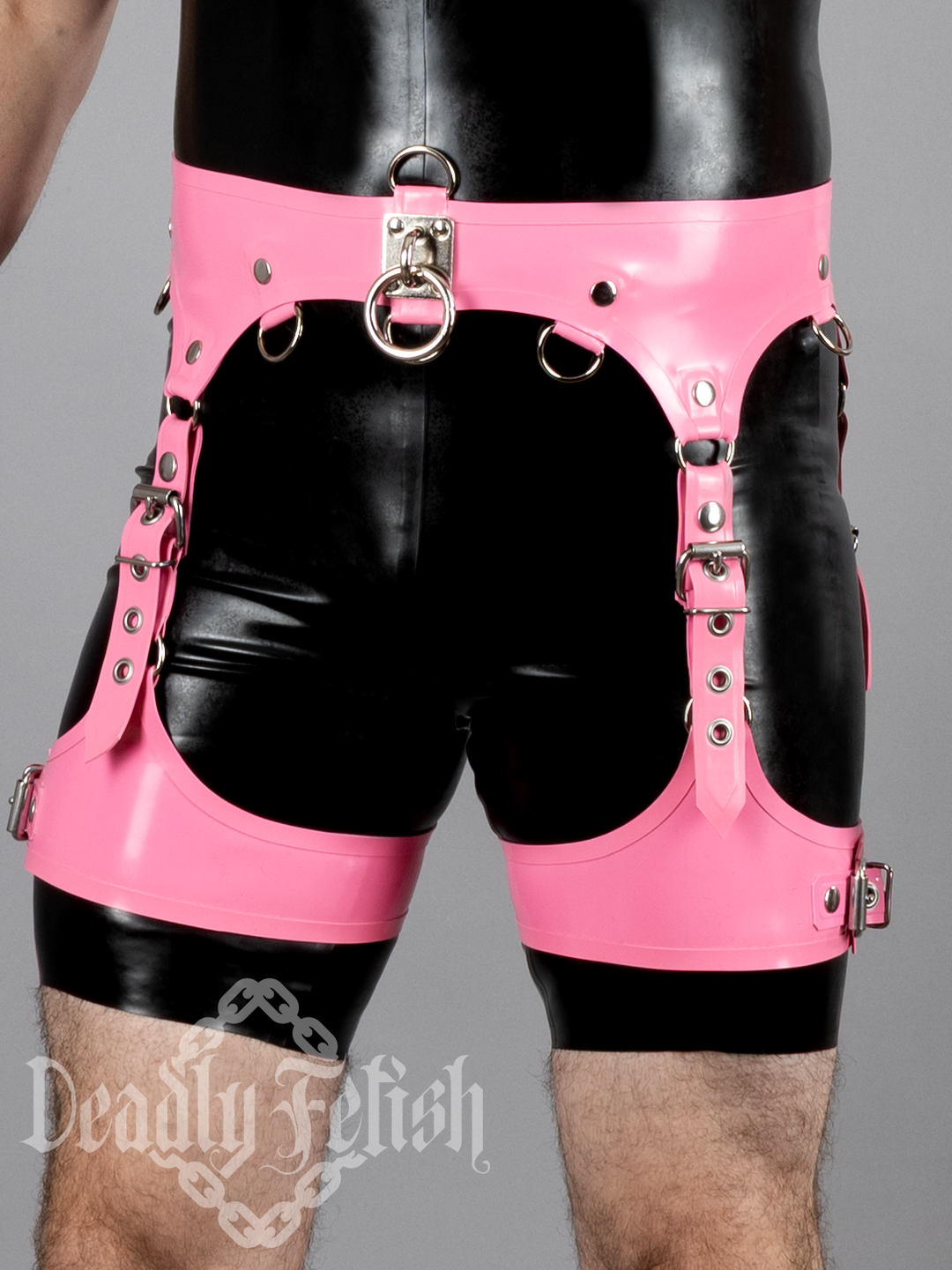Deadly Fetish Made-To-Order Latex: Harness Addition #14 Single Buckle Leg Braces