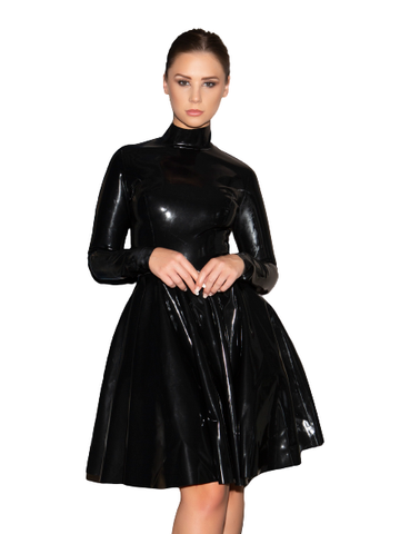 High Neck Full Circle Latex Dress