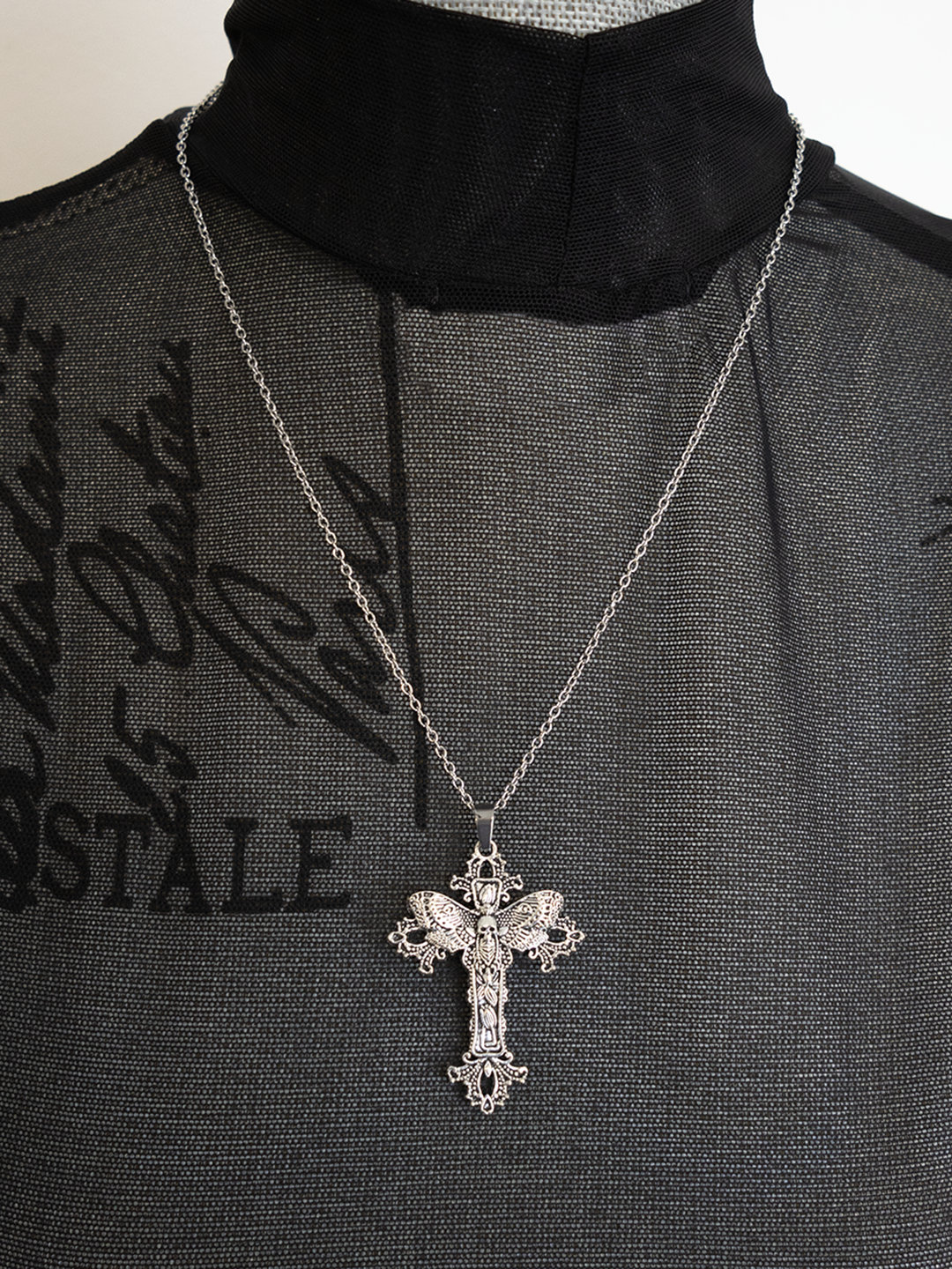 Moth Cross Necklace