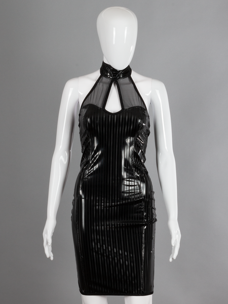 PVC Sheer Halter Neck Dress