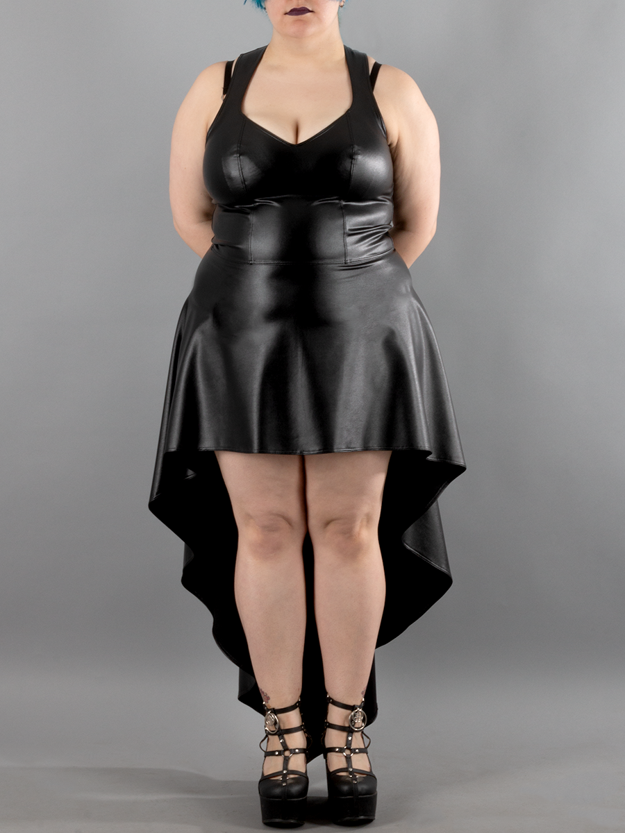 Hi-Low Vegan Leather Dress