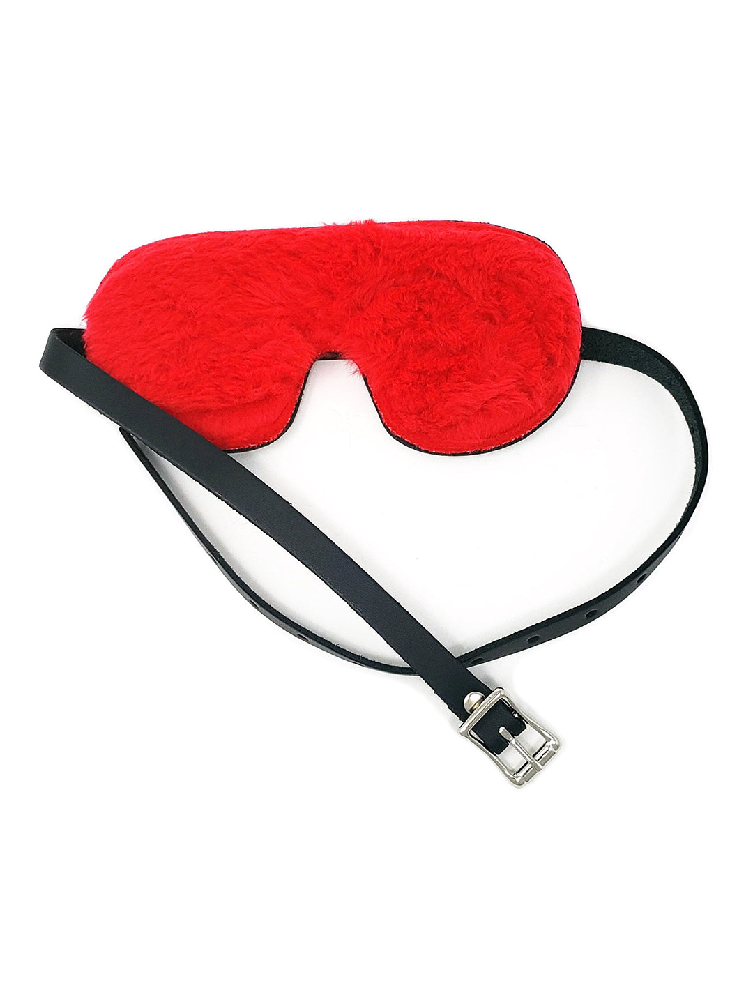 Faux Fur Lined Leather Blindfold