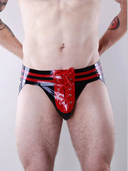 Lace Up Latex Jockstrap