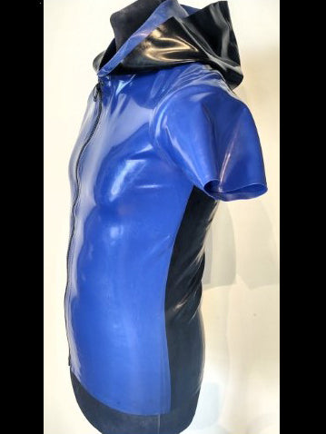 Latex Short Sleeved Hooded Shirt