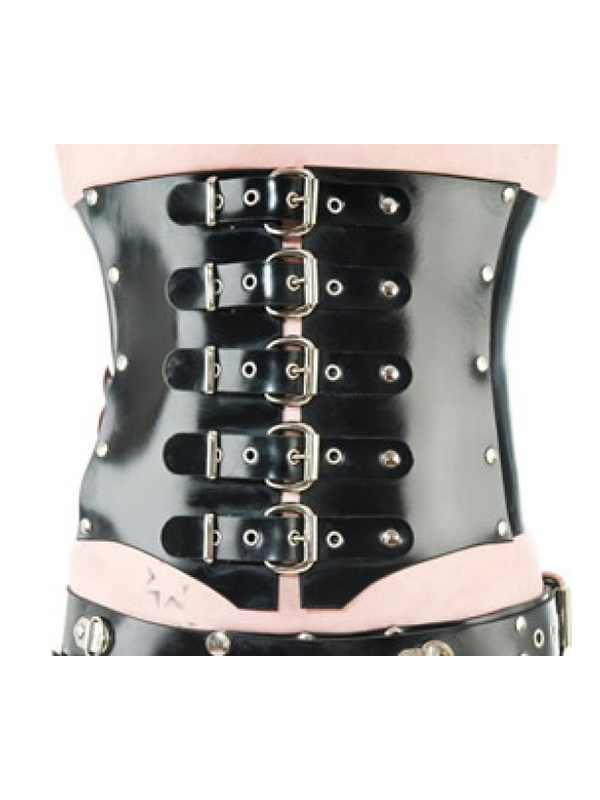 Latex Five Buckle Corset Belt