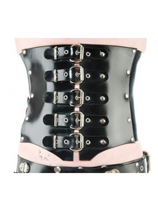 Latex Five Buckle Corset Belt