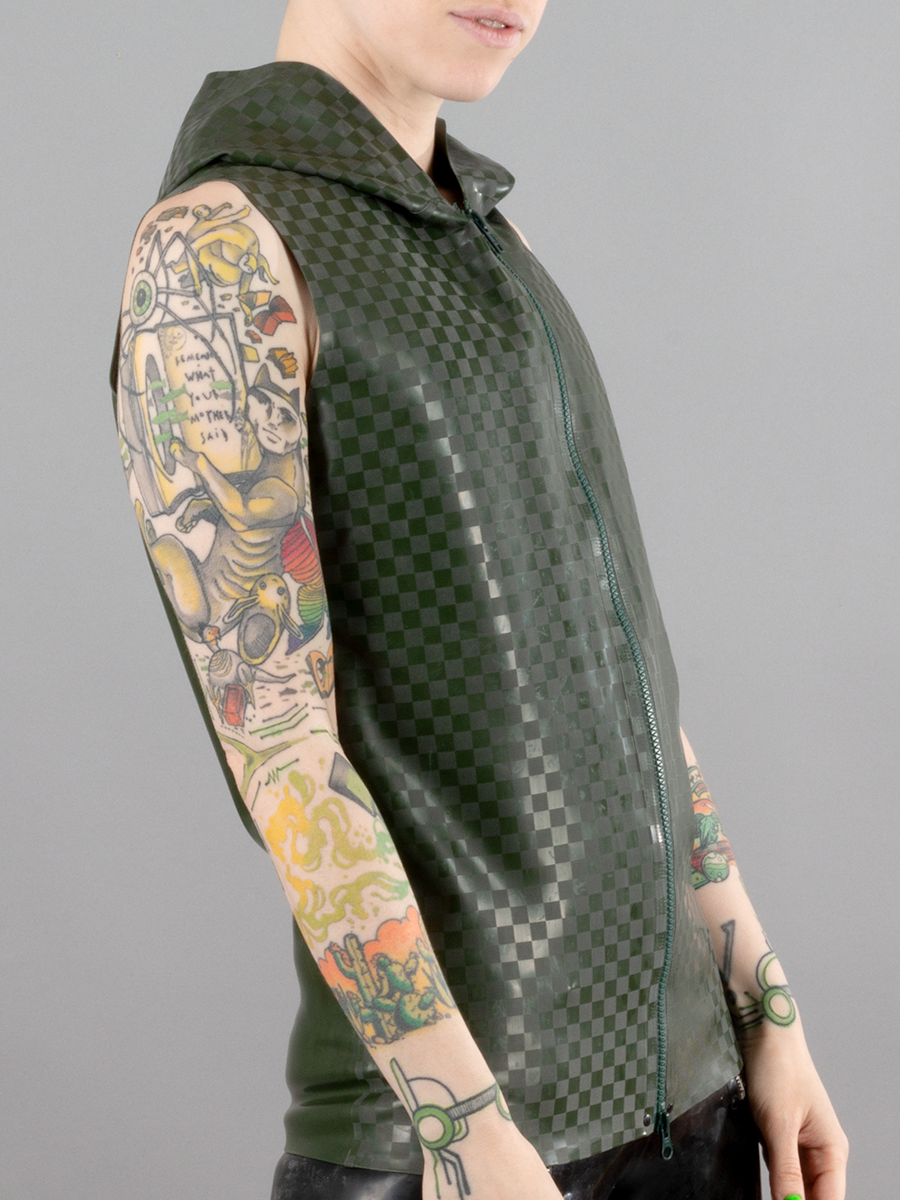 Textured Latex Hooded Vest