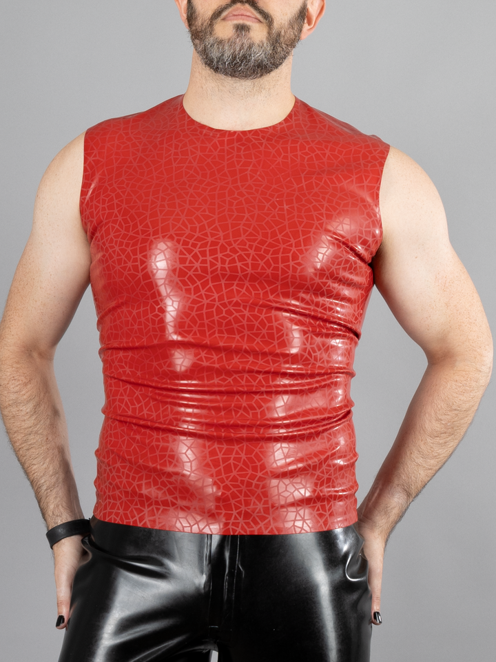 Textured Latex Sleeveless Top