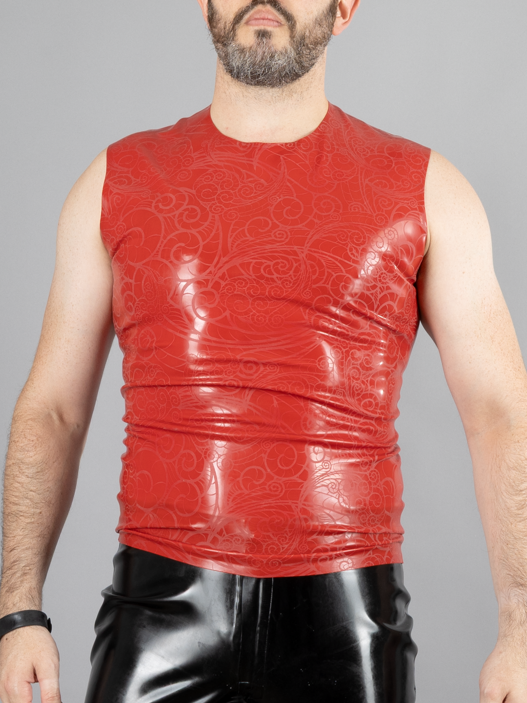 Textured Latex Sleeveless Top