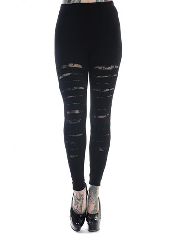 Slashed Lace Leggings