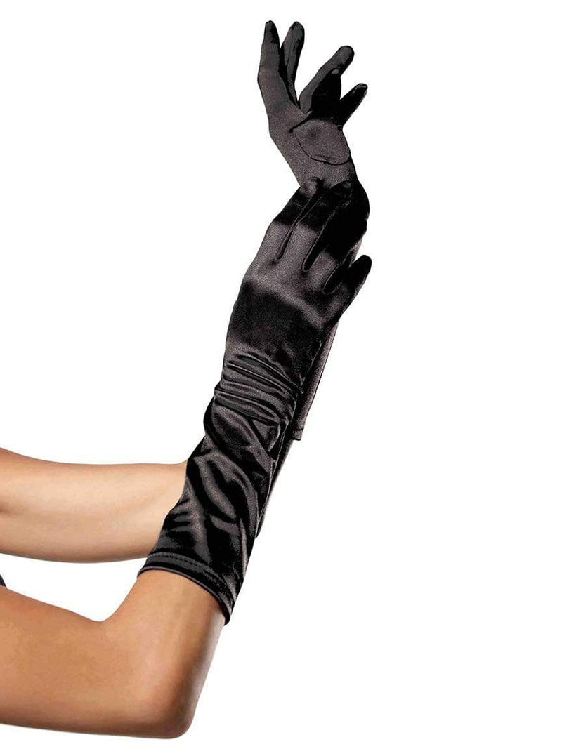 Elbow Length Satin Gloves