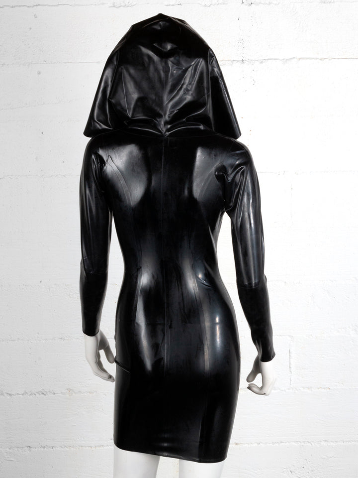 Latex Long Sleeve Hooded Dress