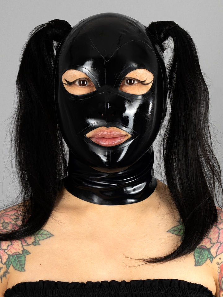 Latex Hood with Pull Through Pigtail Holes