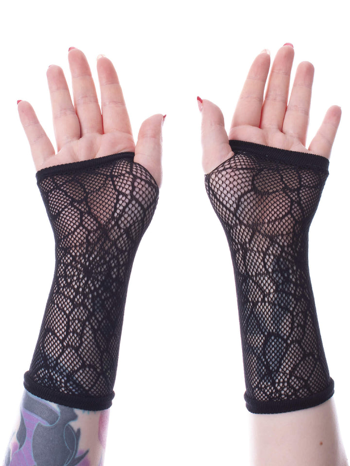 Spiderweb Fishnet Arm Warmers
