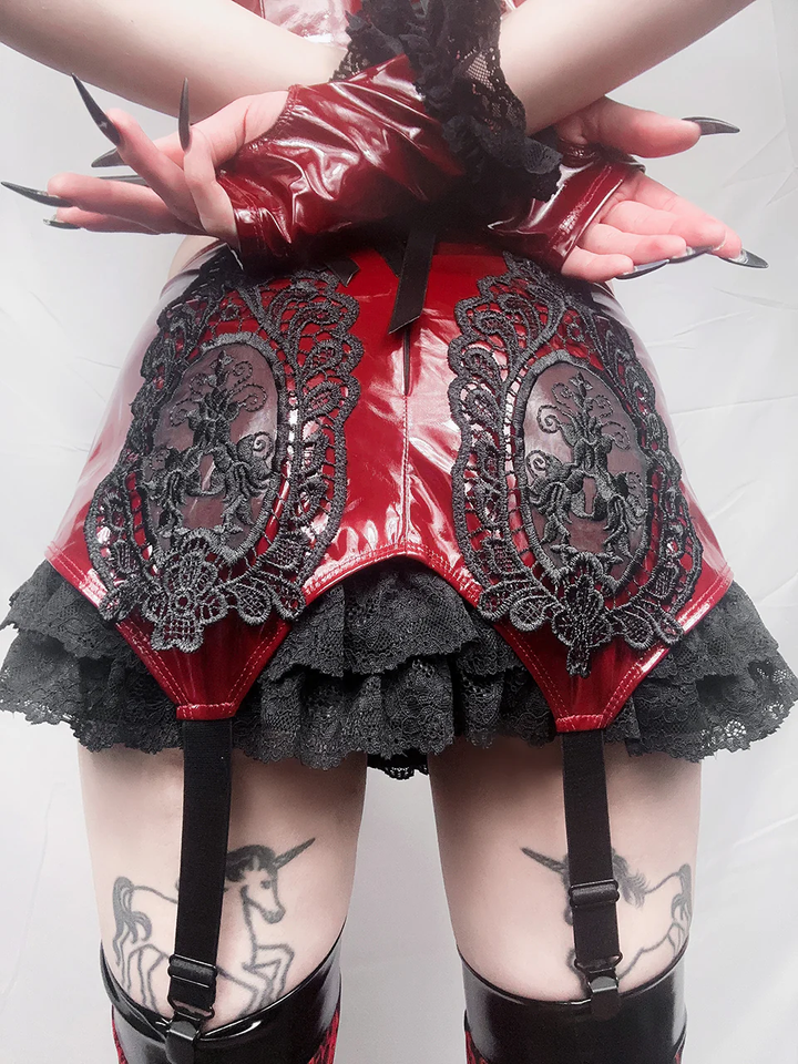Bloodlust PVC Garter Skirt