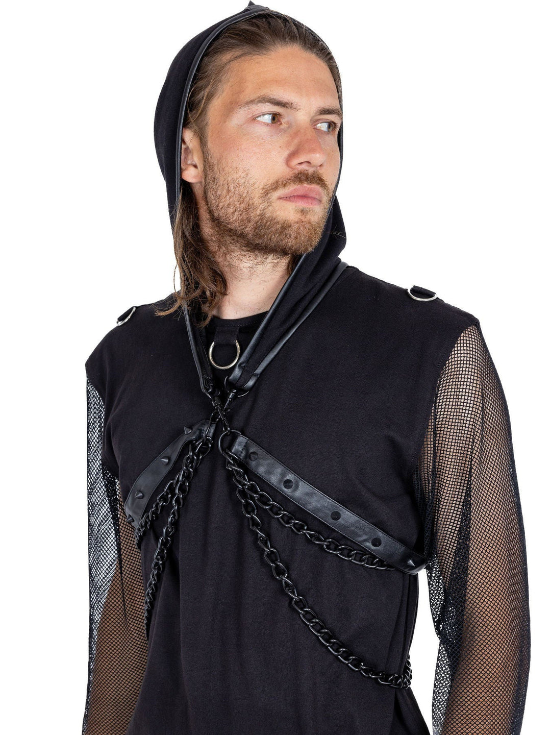 Midnight Vegan Leather Harness Hood