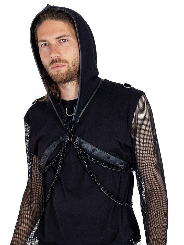 Midnight Vegan Leather Harness Hood