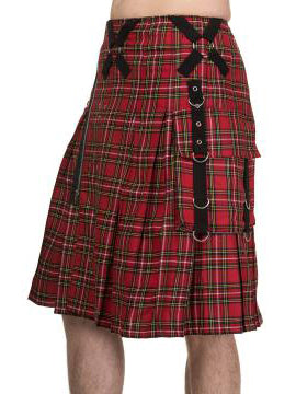 Studded Plaid Bondage Kilt