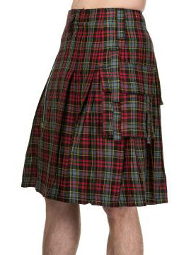 Red and Grey Plaid Kilt