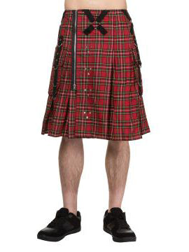 Studded Plaid Bondage Kilt