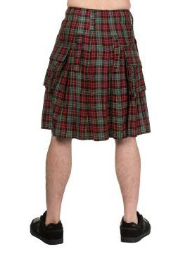 Red and Grey Plaid Kilt