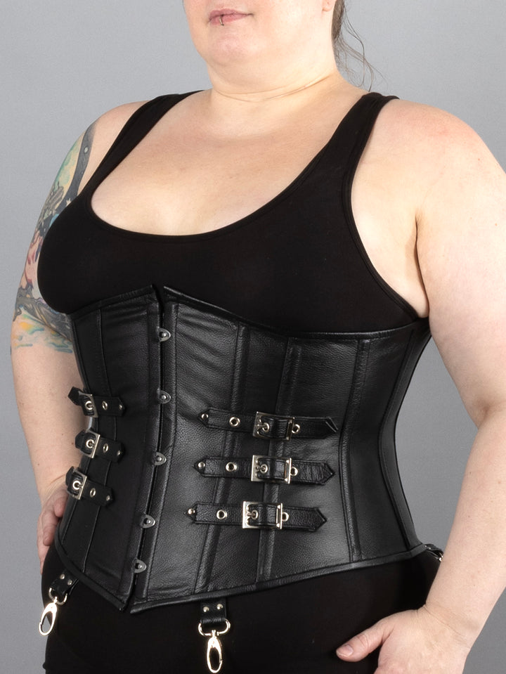 Leather Underbust Corset with Buckles
