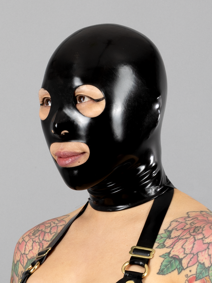 Latex Hood with Rounded Eyes, Nose and Mouth