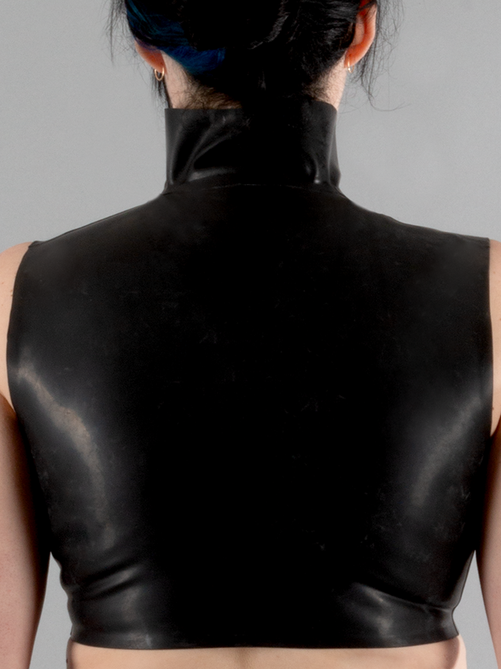 Latex Amazon Top with Lace-up Neck