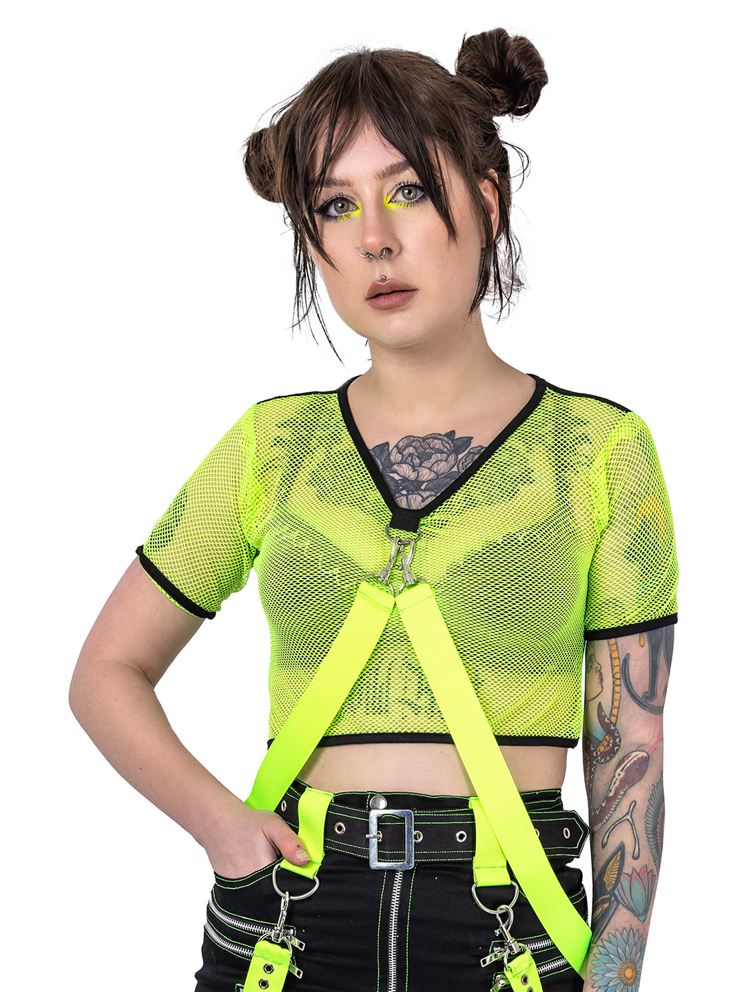 Prevail Fishnet Cropped Top